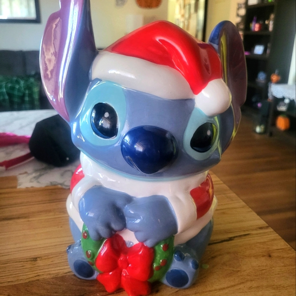 Stitch christmas cookie jar